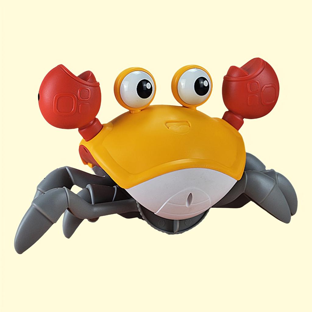 Toy Crab Light Music Crawling Electric Sensing Automatic Avoidance Simulation Toy for Boys and Girls, Realistic Design with 3 Speed Control Switch