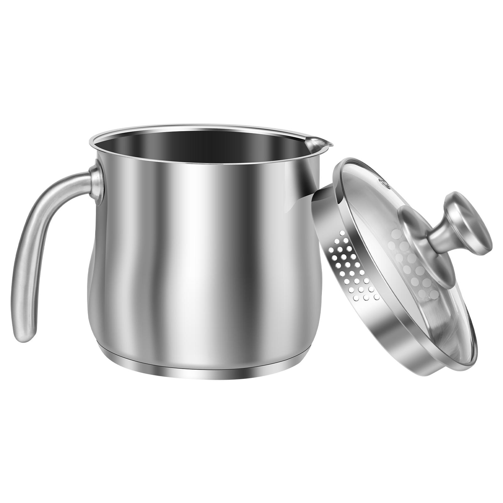 

2000ML Stainless Steel Stock Pot For Soups Stews Household Noodle Cooking Pot Durable Easy to Clean Essential Kitchen Gadgets