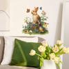 Static Cling Window Stickers Cartoon Bunny Tree Stump Flowers for Bathroom Sink Glass Display Home Decor