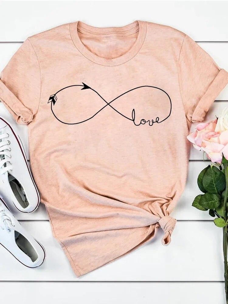 Dámský potisk Milostný dopis Sladký 90. léta Trend Léto T Oblečení Oblečení Móda Ležérní Trička Krátký rukáv Dámské FeUnisex Grafické tričko