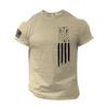 Summer Retro Men's T-shirt with National Flag Print, Casual Short-sleeved T-shirt, Breathable and Quick-drying Top, Pullovers