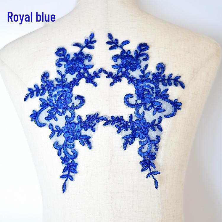 Toppe Ricamate ad Applicazione in Pizzo Fatte a Mano per Abito da Sposa e Accessori per Capelli della Sposa - Bianco, Rosso, Nero