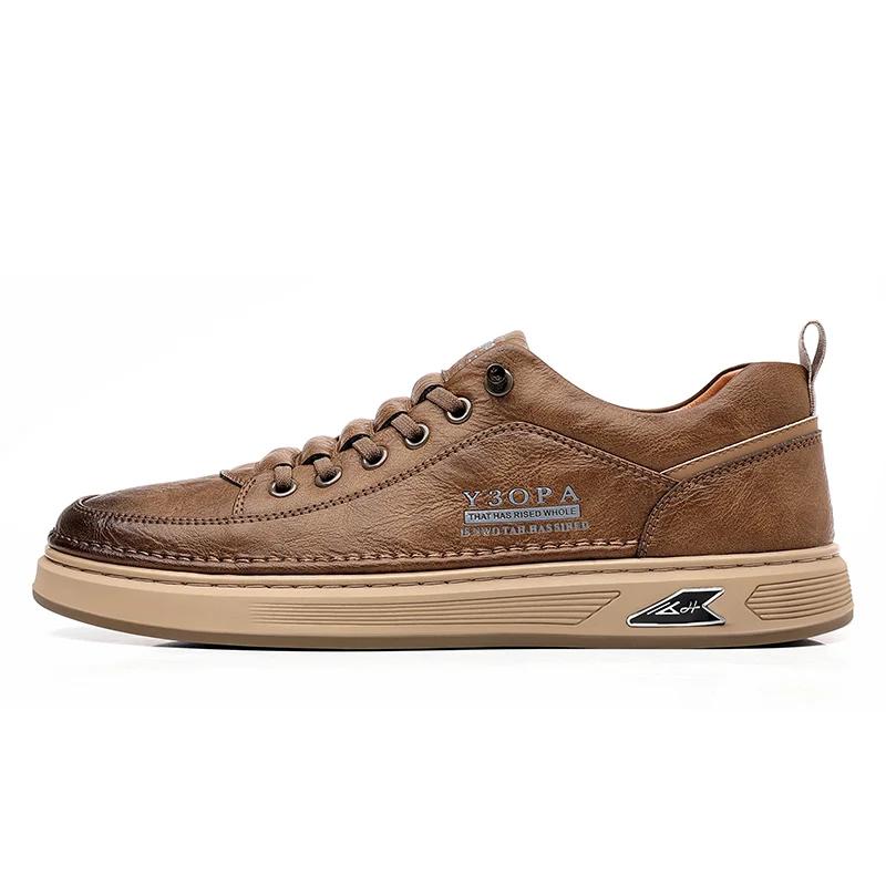 

Fashion Spring New Fashion Luxury Brand Oxford Shoes Men Sneakers Leather Shoes with Leather Soft Sole Comfortable and Breathable Shoes 38 коричневый