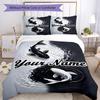 3PC Custom Name Koi Fish Yin Yang Bedding Set Duvet Cover Closure Includes 1 Duvet Cover & 2 Pillowcases for Bedroom