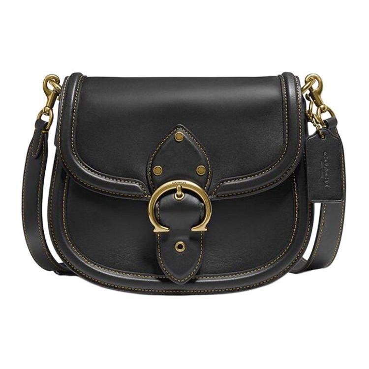 

Coach Beat Saddle Vintage Flap Leather Crossbody Shoulder Bag Women Bags Black C0749-B4BK Basic Set (Bag+Dust Bag)