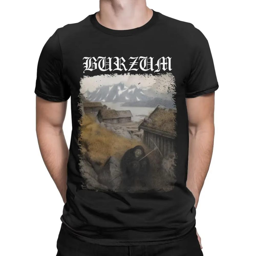 Burzum Scary Ghost T-Shirts Herren 100 % Baumwolle Mode T-Shirt Rundhalsausschnitt T-Shirts Kurzarm Kleidung Druck