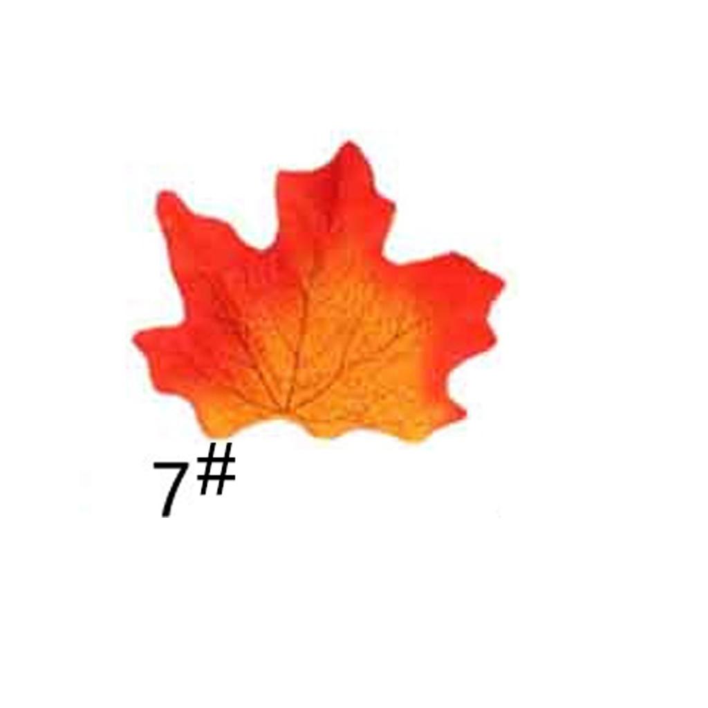 200pcs Artificial Maple Autumn Leaves Plastic Fake Leaves Fake Autumn Maple Leaves Halloween Holiday Wedding Party Decoration