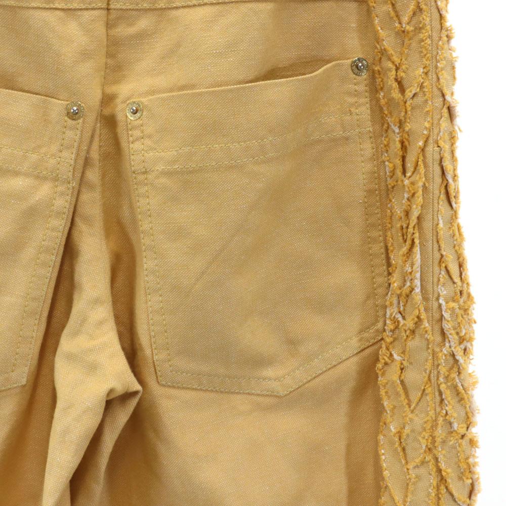 Louis Vuitton Made In France Linen Blend Cropped Pants 34 Camel Women Used