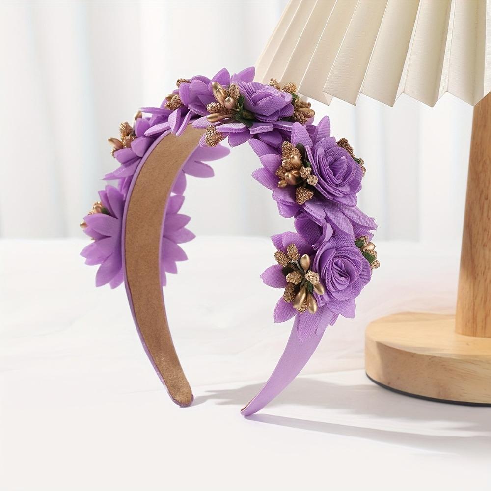 Simulation Flower Rose Headband Elegant Design Sweet Style Flower Headband Biomimetic Rose Simulation Rose Headband