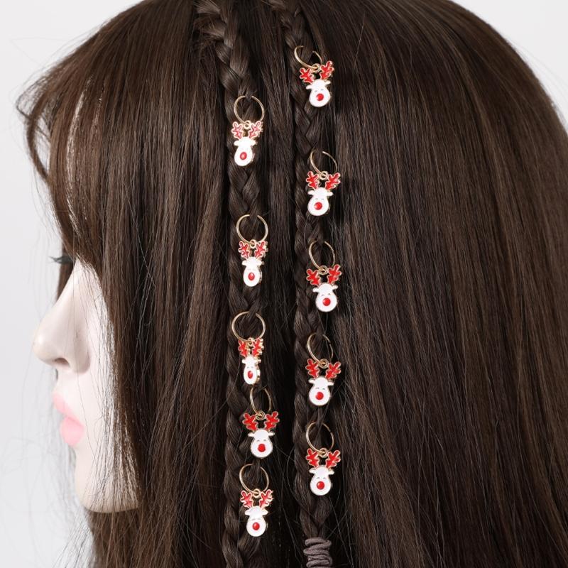 Haarzopfringe für Dreadlocks Zopf Haarzopf Christmas Charm Haarzopfzubehör RingClip Frisur Anhänger