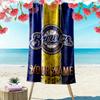 Name Custom Milwaukee Brewers Print Beach Towel, Large Soft Quick Dry Towel for Beach Camping Swimming