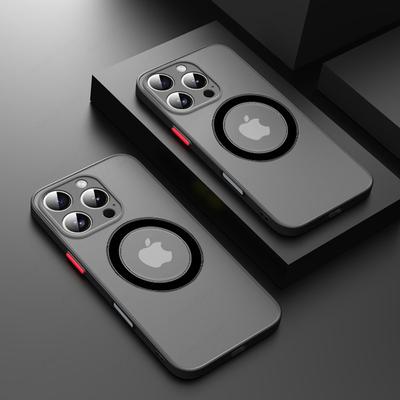 Für Magsafe Luxus Panzer Matt Handyhülle Für iPhone 16 14 13 11 12 15 Pro Max Plus XS Max XR X Magnetische Kabellose Ladeabdeckung
