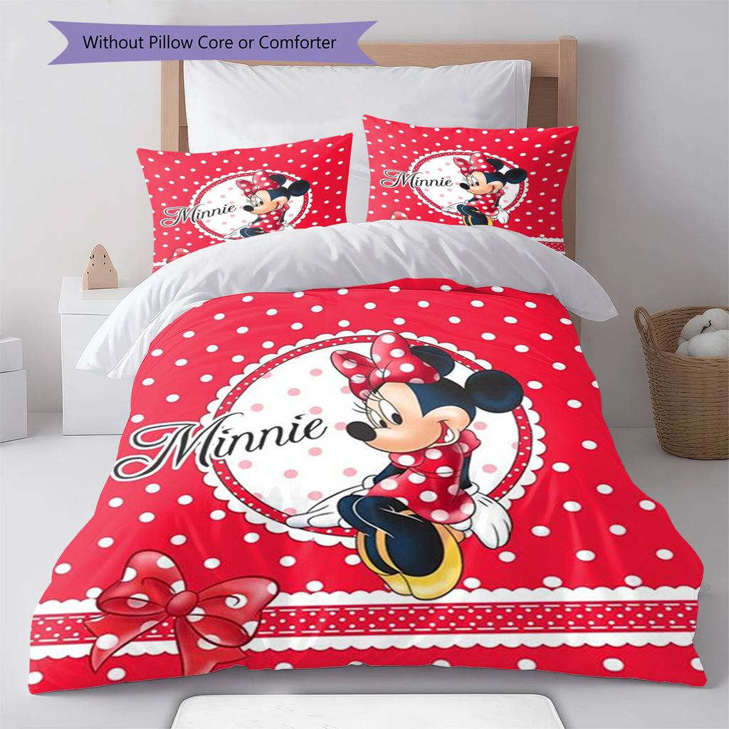 This Classic, Sweet Minnie Mouse-themed Print Bedding Set Is A Warm and Cozy Choice for Decorating A Child's Bedroom. Loves It!