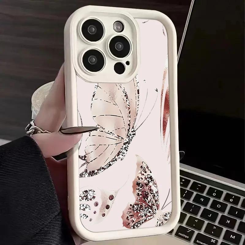 Fashion Butterfly Case For iphone 17 16pro 15pro14 13 12 11 12pro 13pro max 14plus Silicone AntiFall Protective Cover