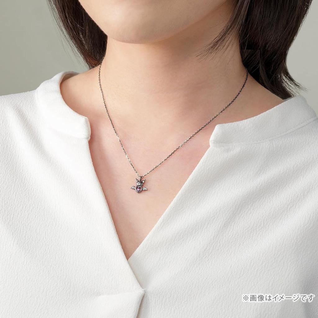 Sanrio Characters Kuromi Necklace Accessory KUROMI Devil Heart Necklace Silver Popular Jewelry Gift [U-Treasure] (Black Coating) Women's