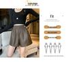 Women's High-Waisted Leather Shorts - Autumn/Winter Plus Size Wide-Leg Slimming Outerwear 2026