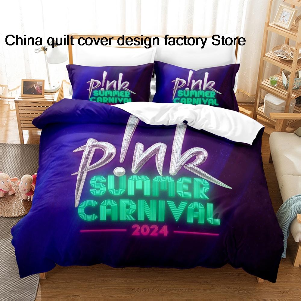 

Pink Summer Carnival Bedding Set Single Twin Full Queen King Size Bed Set Adult Kid Bedroom Duvetcover Sets Parure De Lit Bed EU Single(135*200cm)3pcs