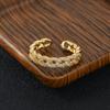 Luxury Zircon Twist Design Gold Silvery Colour Ring For Woman Korean Wedding Party Unusual Finger Rings Fashion Jewelry