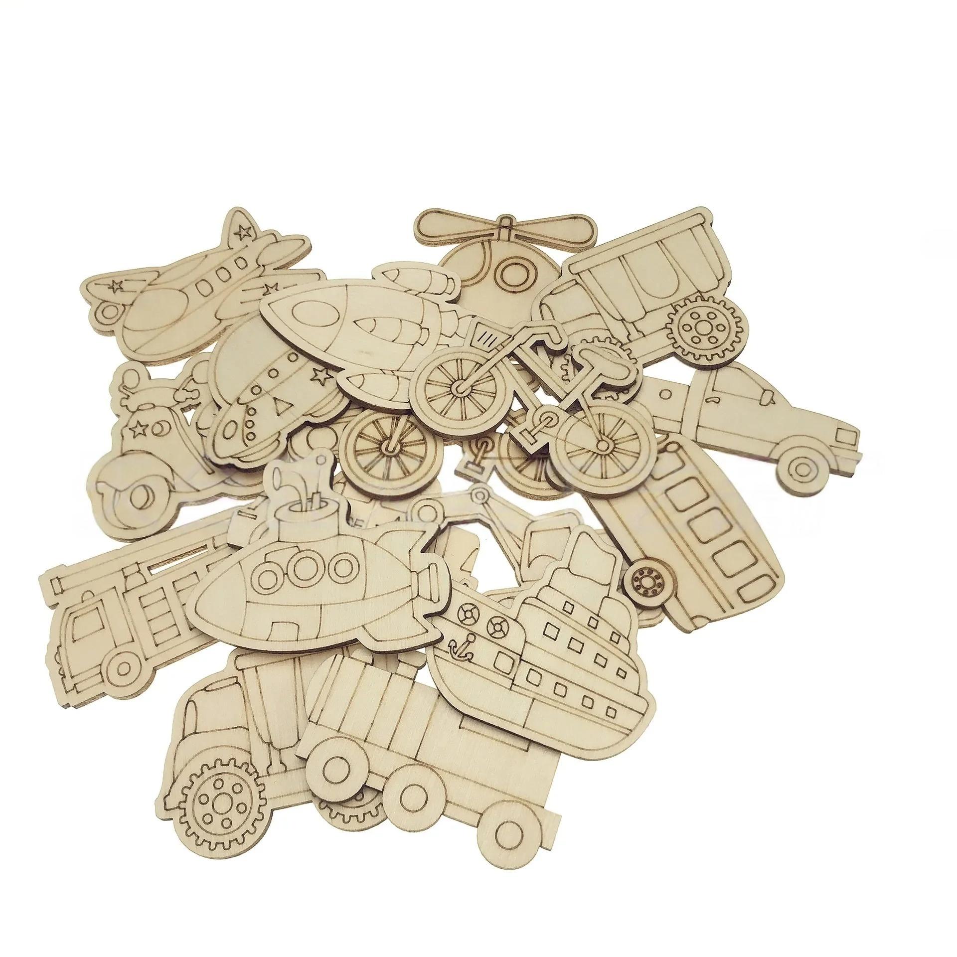 

25PCS Unfinished Wood Truck Cutouts Crafts Truck Party Game Favors Vehicles DIY Tags for Home Party Decoration Craft 50MM