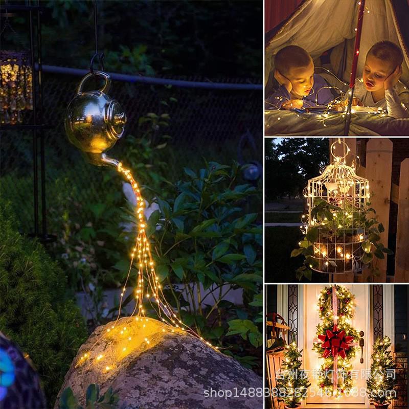 

Светодиодные гирлянды из медной проволоки на солнечной батарее - Наружные садовые, для патио, праздничные украшения 7m 50 Lights Solar