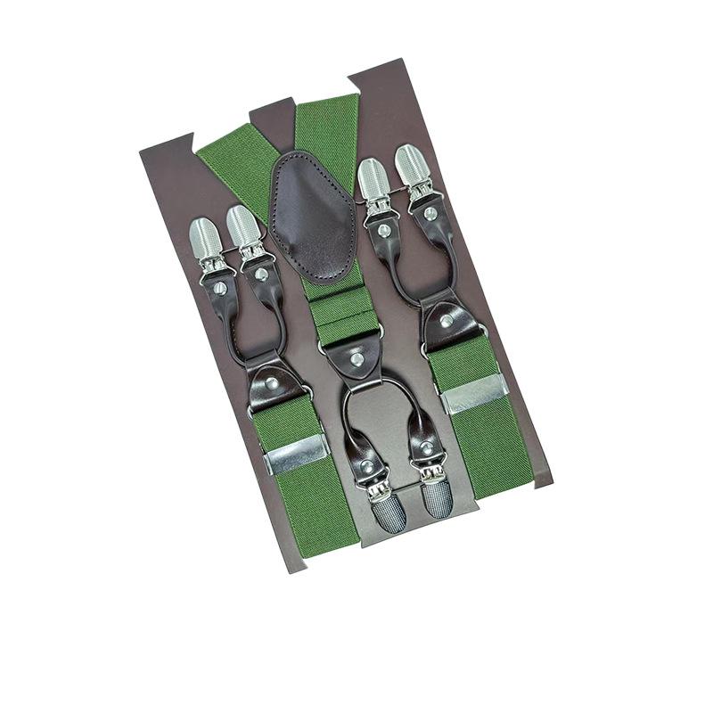 6 Clips Men'S Suspender Belt, Strap Thickened Elastic Belt, High-Quality Hardware Accessories