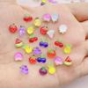 50Pcs New Cute Resin Small Strawberries, Cherries, Grape Fruits Flat Back Ornament Jewelry Making Manicure Hairwea