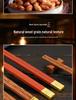 10 Pairs Rosewood Chopsticks: Gift Set, Non-Slip, Heat-Resistant, Unlacquered Solid Wood for Home & Commercial Use