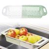 Over the Sink Colander Plastic Strainer Basket for Fruit and Vegetable Washing Waterproof Kitchen Dish Storage Shelf