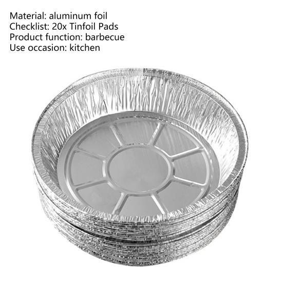 20Pcs Fryer Pot Liners Food Grade Heat-Resistant Wash Free Round Extra-Deep Fryer Pot Liner Aluminum Foil Pans Kitchen Supplies