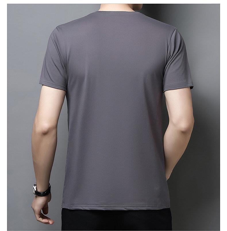 Men's Summer 2022 Pure Cotton Crew Neck T-shirt - Solid Color, Short Sleeve, Casual Fit