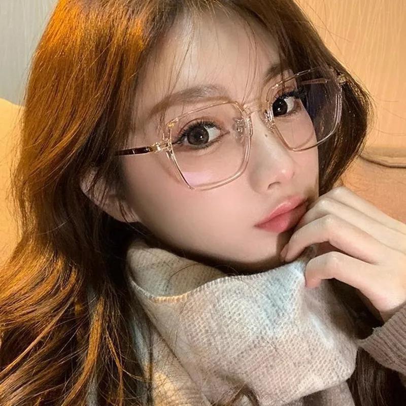 Square Blue Light Blocking Glasses Man And Women Black Oversized Optical Eyeglasses Vision Spectacles Big Frame Computer Eyewear