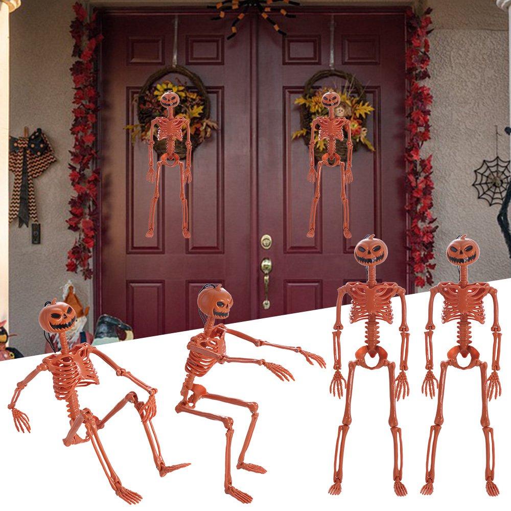 

Lifelike Halloween Pumpkin Skeleton 40cm Halloween Movable Skeleton Human Skeleton Bar Home Decor 40cm