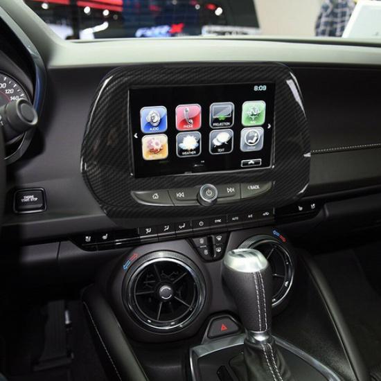 7'' Kolfiber GPS-navigationsskärm Dekorativt Skydd för Chevrolet Camaro 17+