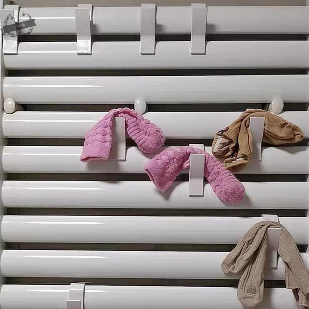 6-teiliger exquisiter Handwerks- und glatter Linienhaken ohne Bohren für beheizte Handtuchheizkörper-Kleiderbügelhalter