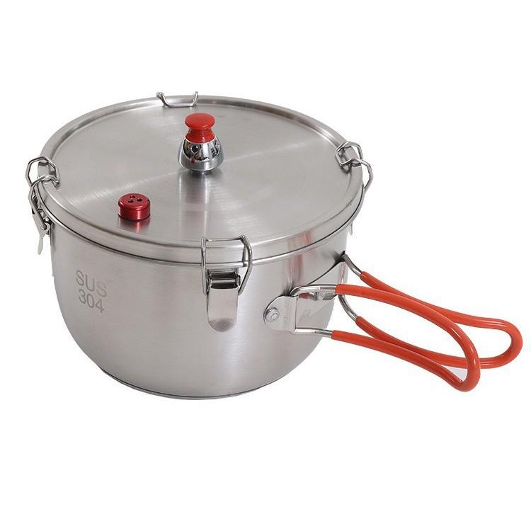 Stainless Steel Portable Outdoor Pressure Cooker - Multi-functional and Explosion-Proof for Camping