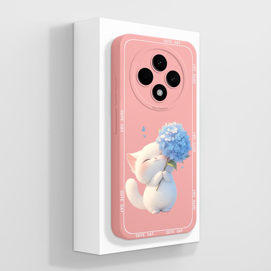 For Oppo Reno 12F Case Cute Anime High Quality Funda Soft Liquid Silicone Bumper For Oppo Reno 12 F 4G 5G Anti Drop Back Covers