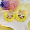 Bohemian Fan-shaped Tassel Earrings: Retro Handmade Raffia Studs for Women