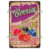 Fruits Metal Sign Bar Wall Decoration Tin Sign Vintage Metal Sign Vegetables Painting Plaques Art Fruit Poster