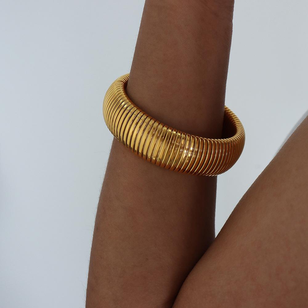 Stainless Steel Thick Bracelets Bangle For Women Men Hip-Hop Rock Style Unisex Men's Women's Wide Hand Bracelet Couples Jewelry