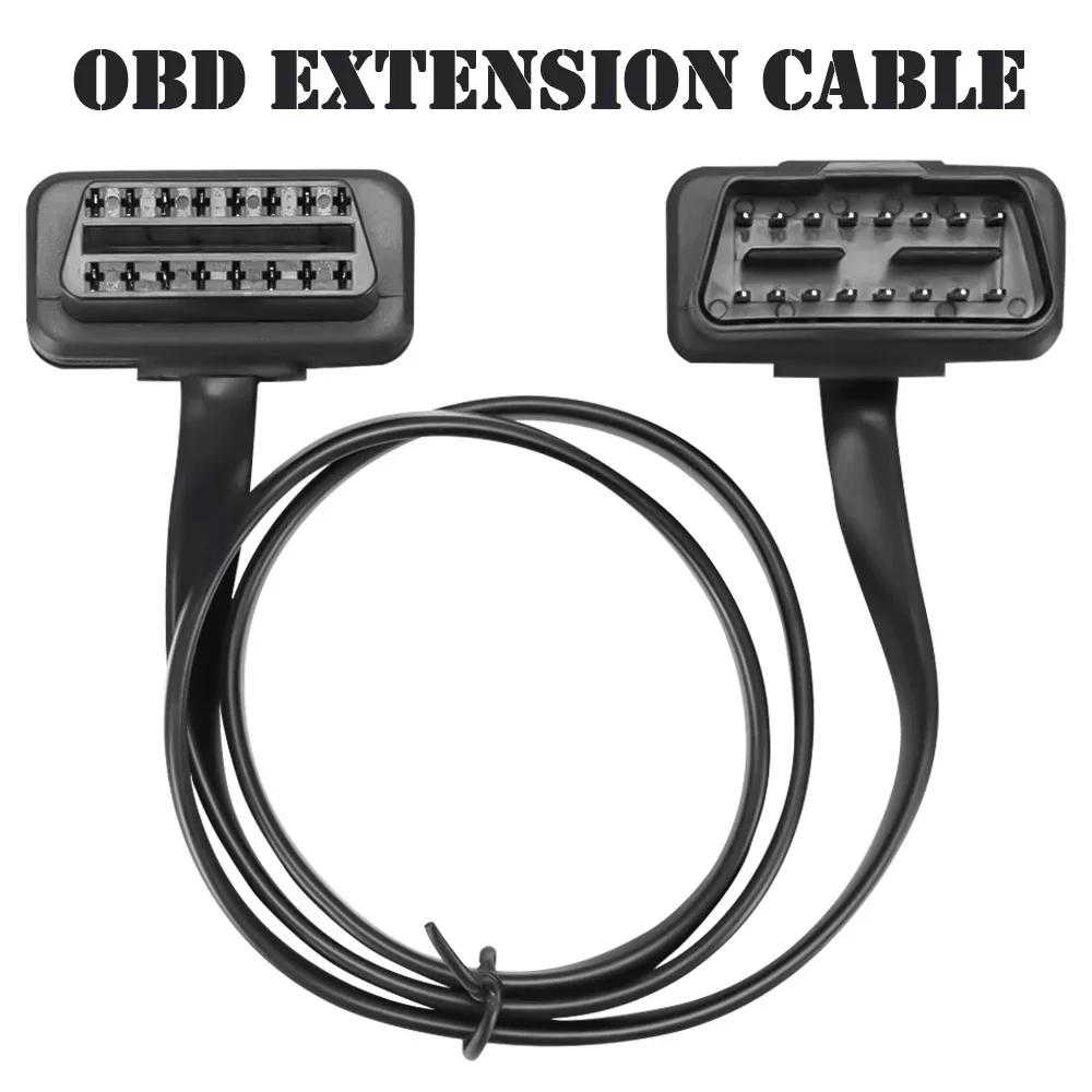 OBD II OBD2 16 Pin Male To Female Extension Cable 60cm Car Diagnostic Extender Cord Adapter ELM327 Readers OBDII Code Scanners