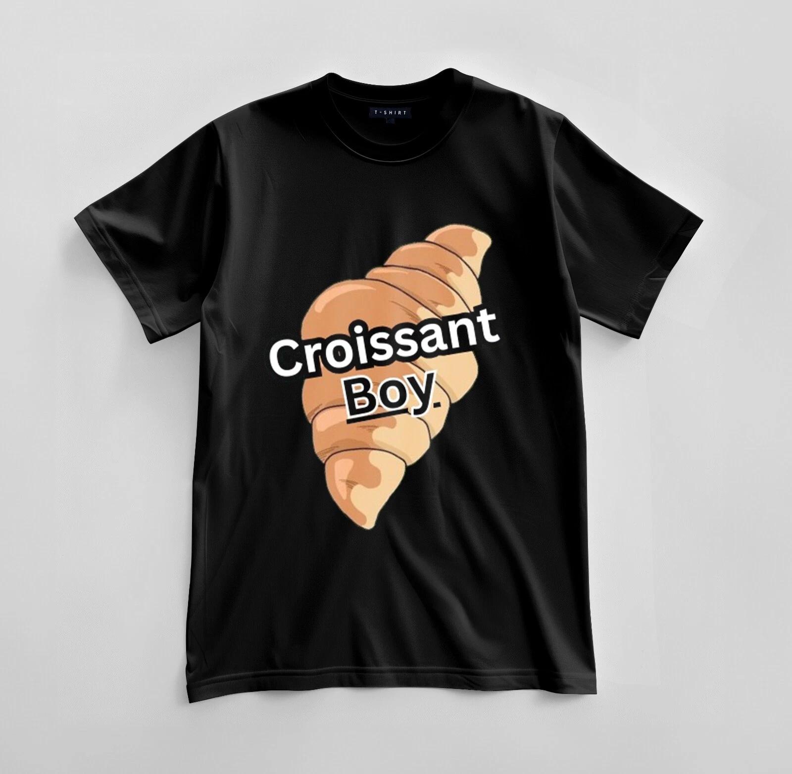 Custom Croissant Boy Graphic T-shirt Design Unisex Jersey Short Sleeve Tee 2XL