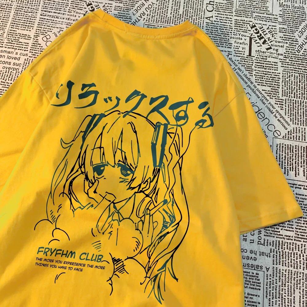 Fashion Cartoon WoUnisex TShirts Cute Girl Figure Printed Streetwear Soft Breathable Summer Street Female Casual Clothing