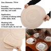 4pcs/Set Vintage Round Woven Placemats Heat Resistant Washable Braided Place Mats Non-Slip Dish Plate Pot Mat Dining Table