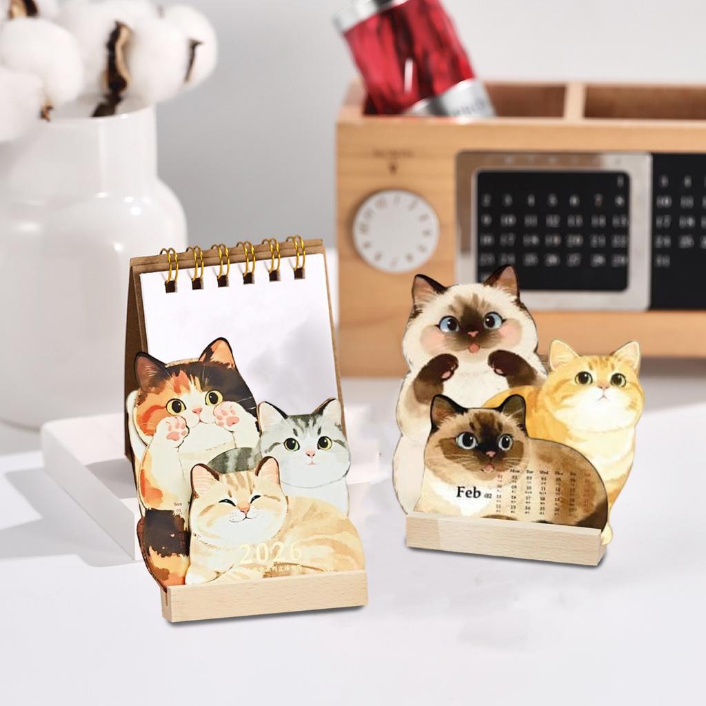 2026 Adorable 3D Pet Illustration Calendar, Cute Cartoon Pet Desktop Ornament