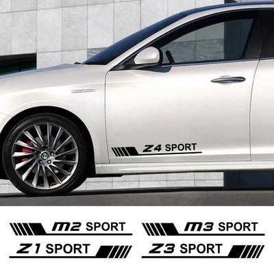 2Pcs Car Side Door Stickers Auto Exterior Decals Accessories For BMW Z4 E89 E85 M1 40i 35i M2 CS M3 E92 M4 M5 M6 F06 Z1 Z3 Z8