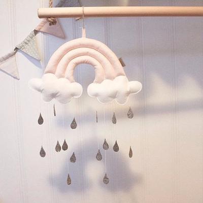 Nordic Cloth Wiszące Ozdoby Namiotowe Chmura Krople Deszczu Ścienne Dzieci Dziecko Fotografia Rekwizyty Ciepły Różowy