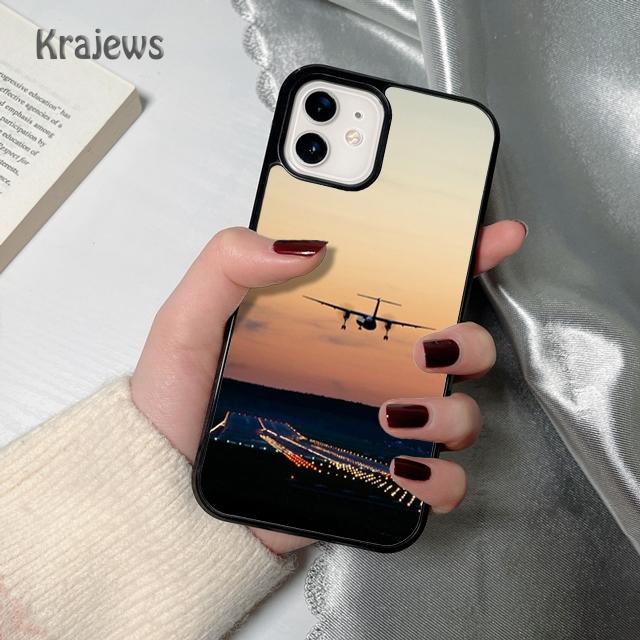 Krajews Airplane Plane Travel soft Phone Case Cover For iPhone 17 Air 16 15 14 plus 12 13 pro max coque Fundas