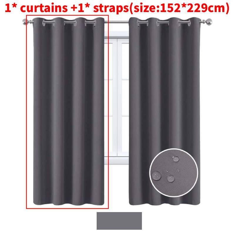 Nordics Full Blackout Solid Color Curtain With Polyester Fabric For Living Room And Bedroom Windows