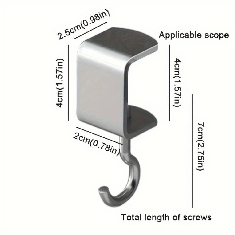 1/2pcs 360° Rotatable Steel Table Hooks - Detachable, Non-Destructive Installation for Office Desks, School Dormitories 2030