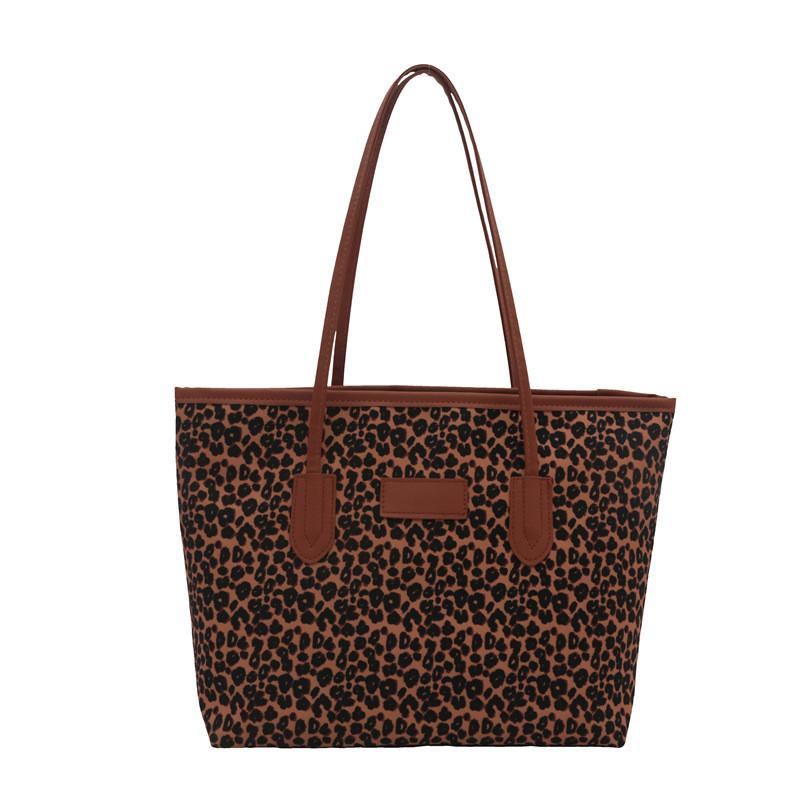 

Print Leopard Luxurious Large Tote Bag For Women Trendy Street Style Handbag коричневый